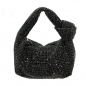 Preview: Mini Tote Mila Kristalle schwarz mit Knoten
